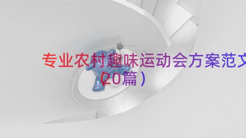 专业农村趣味运动会方案范文（20篇）