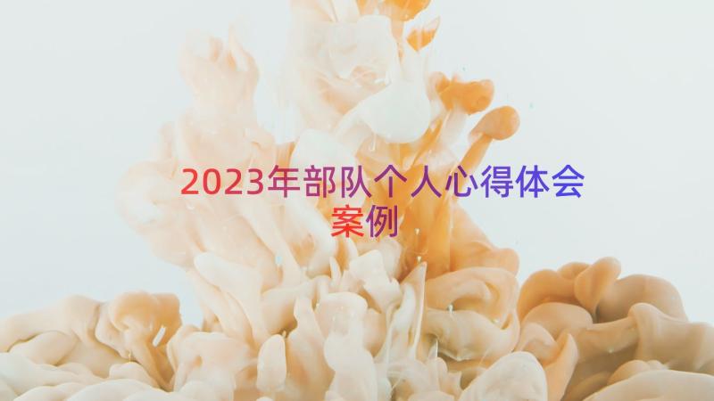 2023年部队个人心得体会（案例15篇）