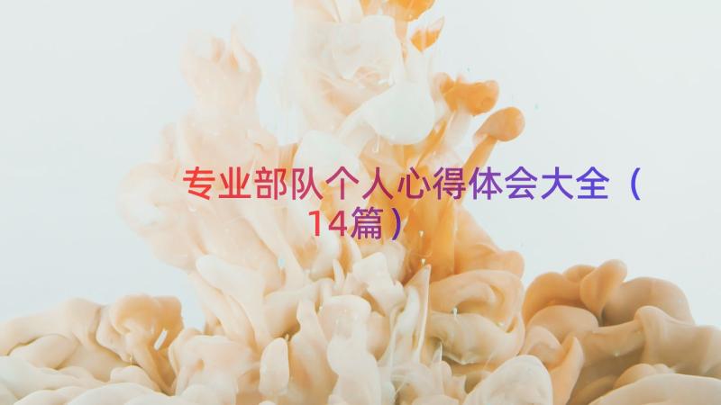 专业部队个人心得体会大全（14篇）