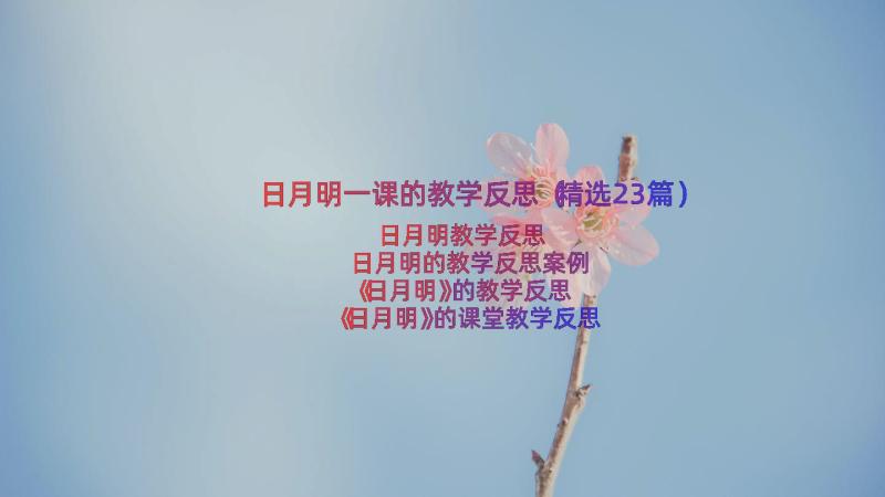 日月明一课的教学反思（精选23篇）