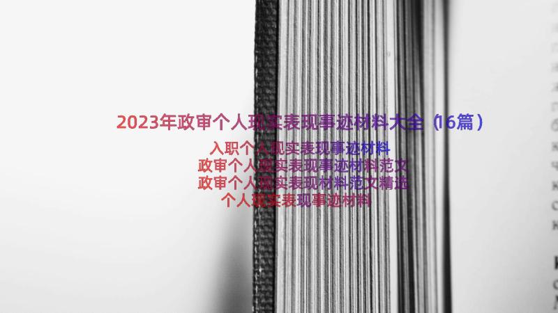 2023年政审个人现实表现事迹材料大全（16篇）