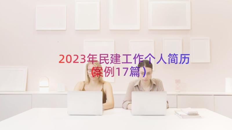 2023年民建工作个人简历（案例17篇）
