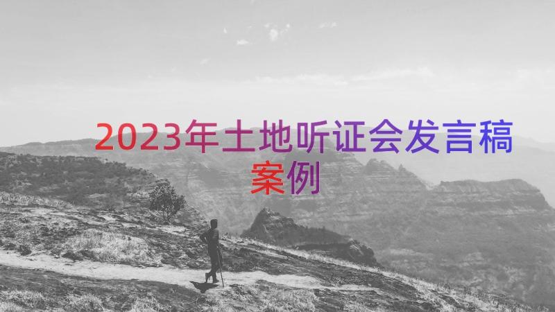 2023年土地听证会发言稿（案例19篇）