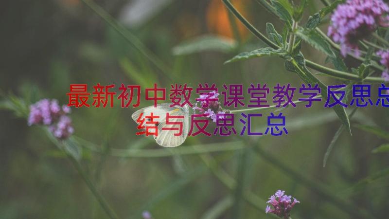 最新初中数学课堂教学反思总结与反思（汇总15篇）