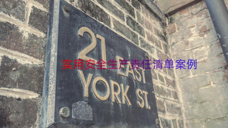 实用安全生产责任清单（案例12篇）