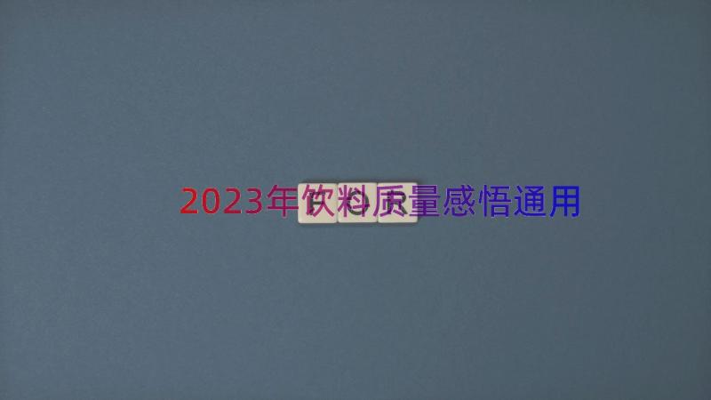 2023年饮料质量感悟（通用12篇）