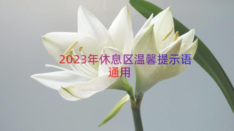 2023年休息区温馨提示语（通用20篇）