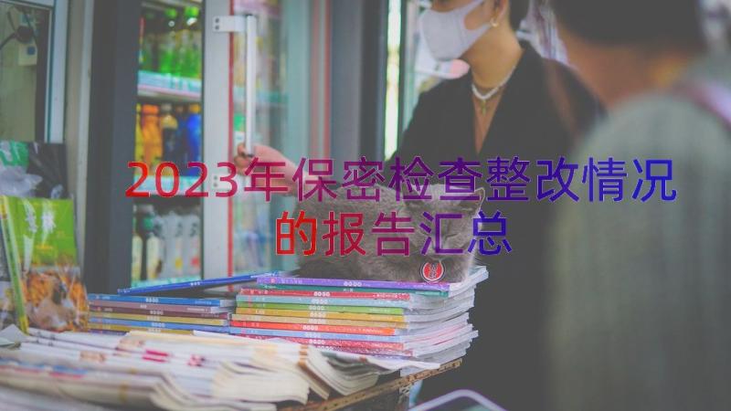 2023年保密检查整改情况的报告（汇总17篇）