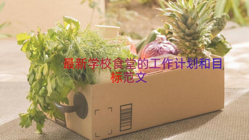 最新学校食堂的工作计划和目标范文（16篇）