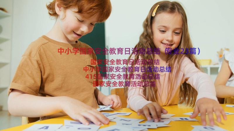 中小学国家安全教育日活动总结（专业23篇）