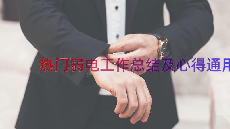 热门弱电工作总结及心得（通用15篇）