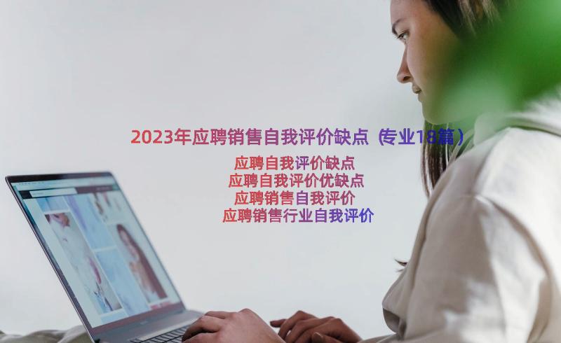 2023年应聘销售自我评价缺点（专业18篇）