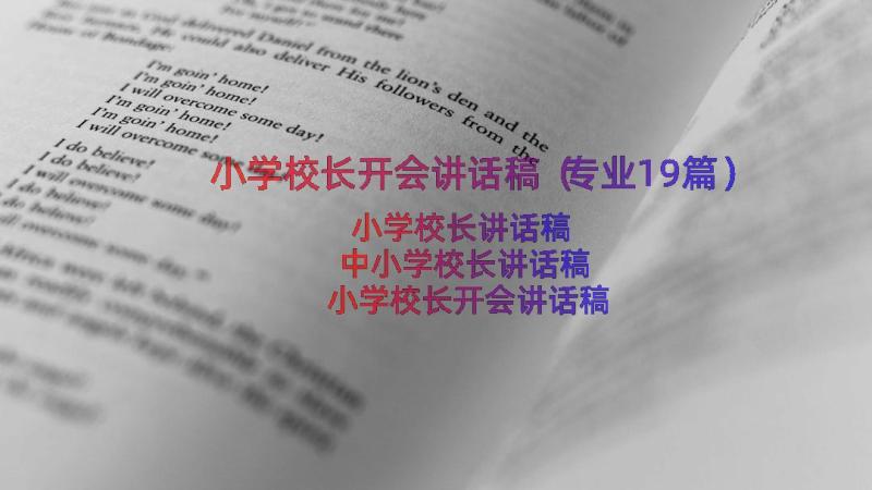 小学校长开会讲话稿（专业19篇）