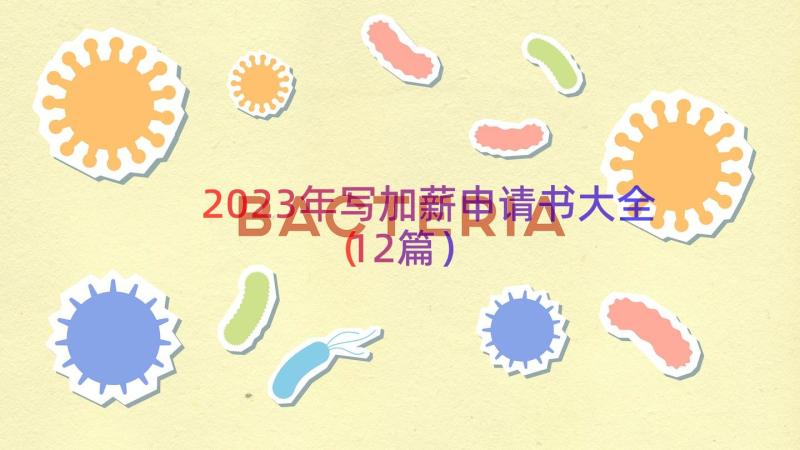 2023年写加薪申请书大全（12篇）