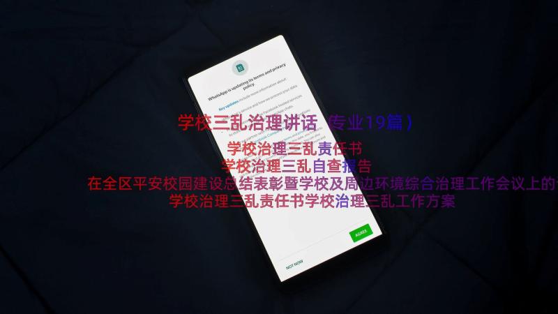 学校三乱治理讲话（专业19篇）