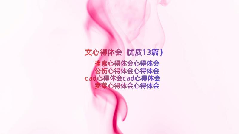 文心得体会（优质13篇）