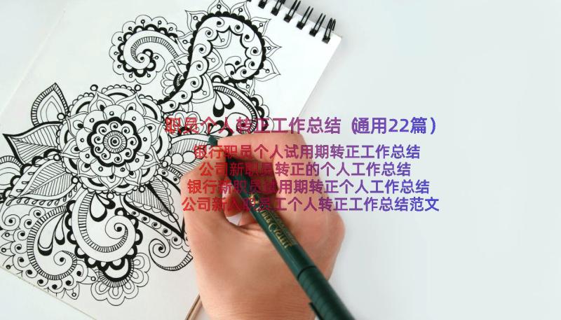 职员个人转正工作总结（通用22篇）