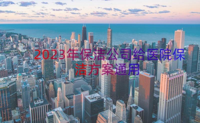 2023年保洁公司给医院保洁方案（通用17篇）