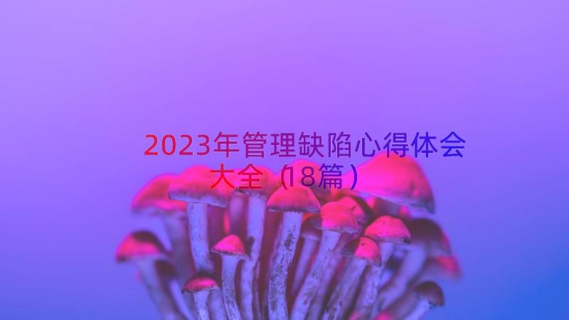 2023年管理缺陷心得体会大全（18篇）