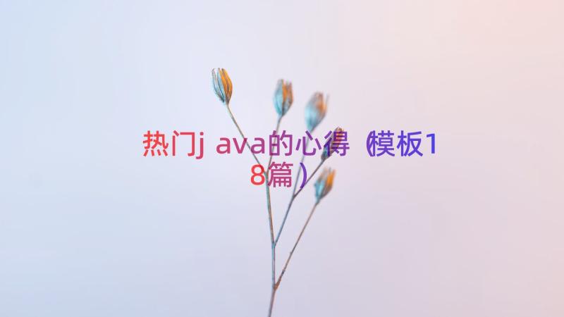 热门java的心得（模板18篇）