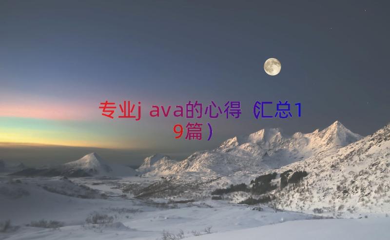 专业java的心得（汇总19篇）