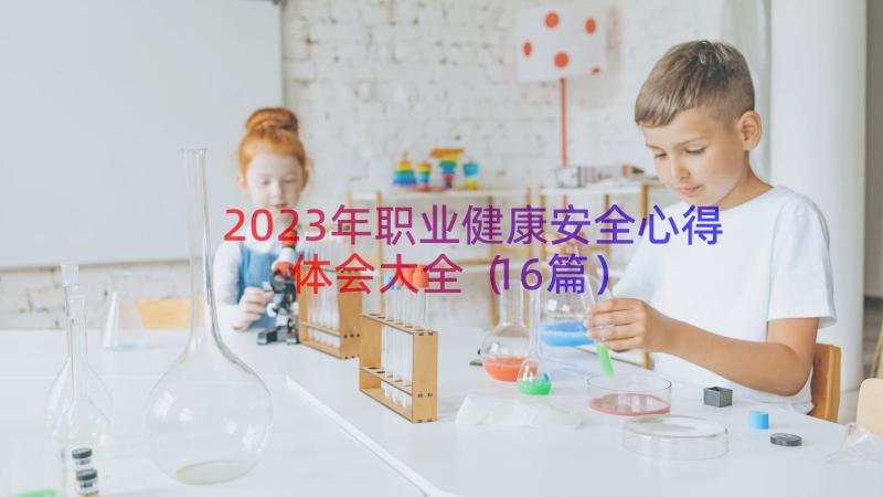 2023年职业健康安全心得体会大全（16篇）