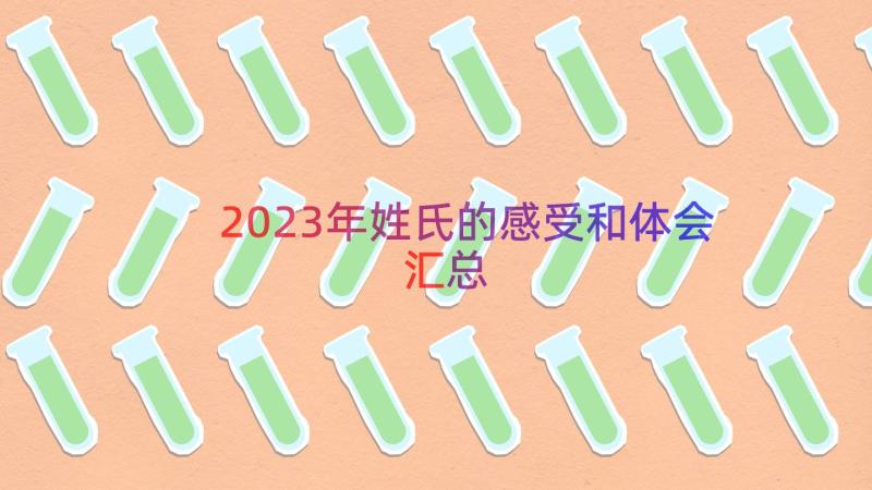 2023年姓氏的感受和体会（汇总14篇）