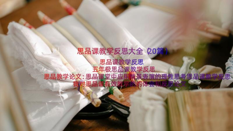 思品课教学反思大全（20篇）