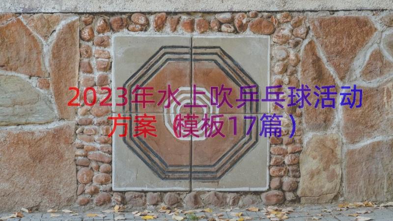 2023年水上吹乒乓球活动方案（模板17篇）