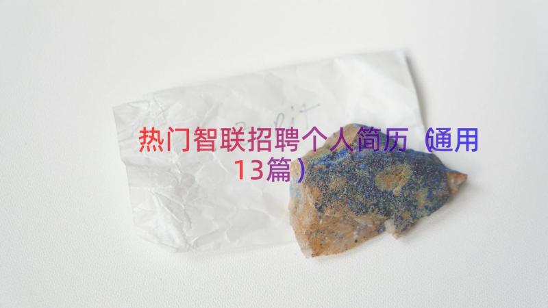 热门智联招聘个人简历（通用13篇）