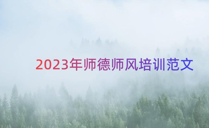 2023年师德师风培训范文（19篇）