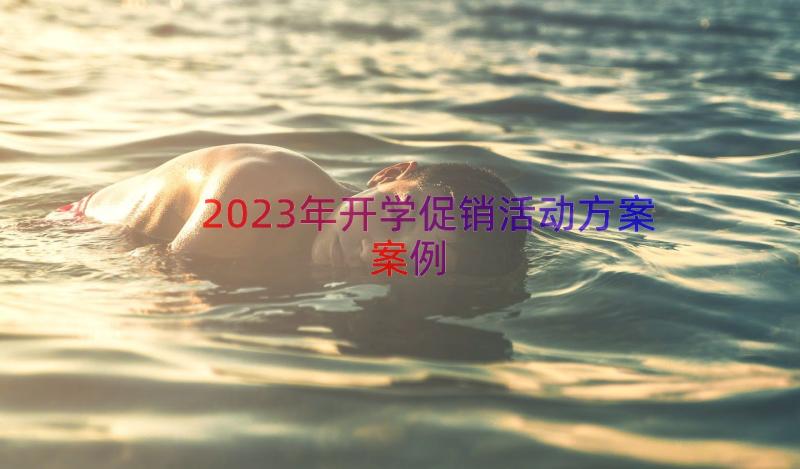 2023年开学促销活动方案（案例15篇）