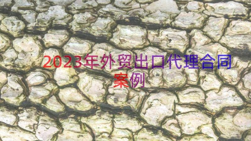 2023年外贸出口代理合同（案例16篇）