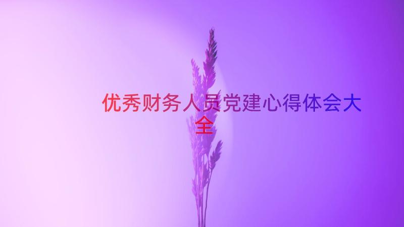 优秀财务人员党建心得体会大全（13篇）