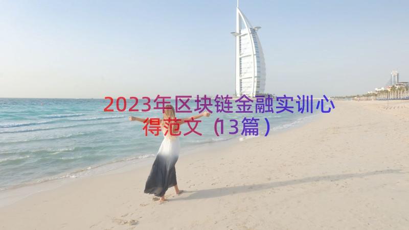 2023年区块链金融实训心得范文（13篇）