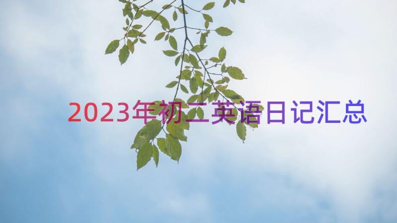 2023年初二英语日记（汇总18篇）