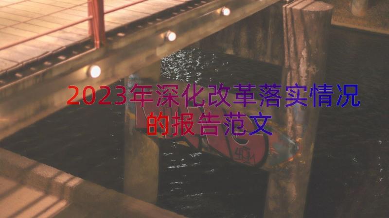 2023年深化改革落实情况的报告范文（13篇）