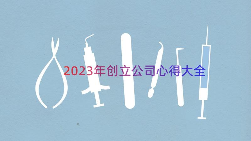 2023年创立公司心得大全（13篇）