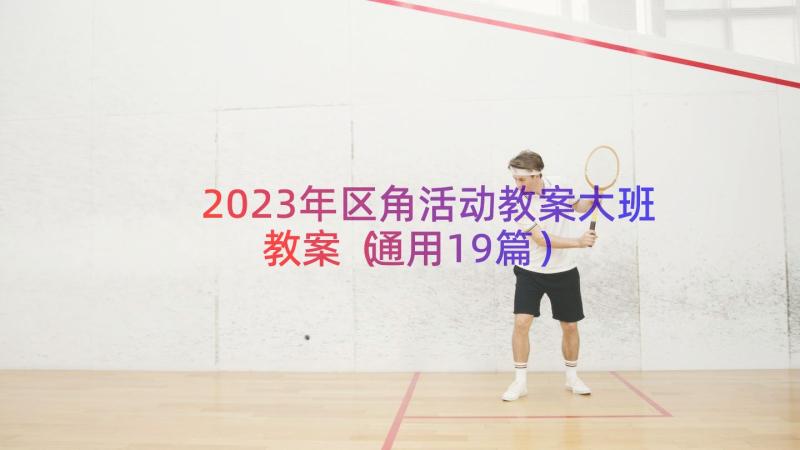 2023年区角活动教案大班教案（通用19篇）