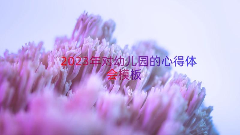 2023年对幼儿园的心得体会（模板17篇）