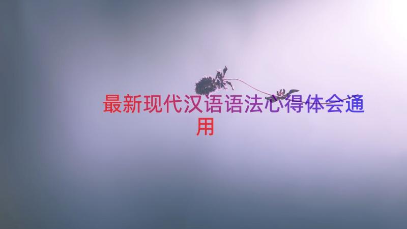 最新现代汉语语法心得体会（通用13篇）