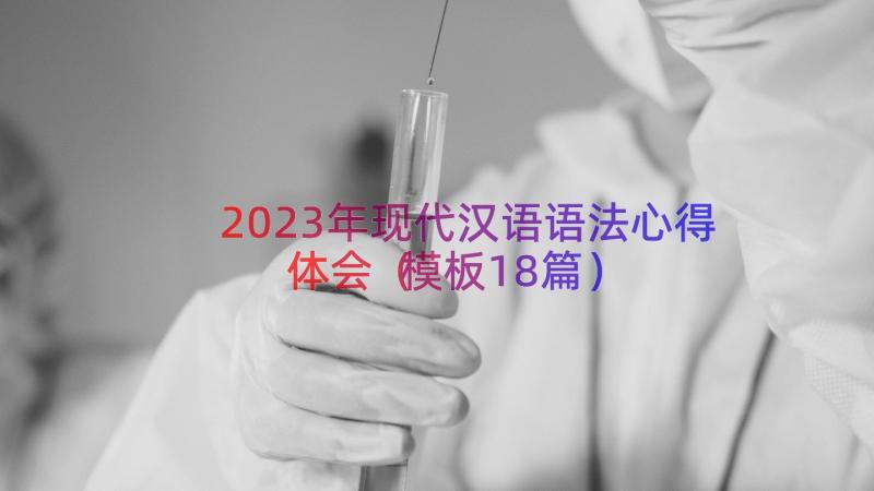 2023年现代汉语语法心得体会（模板18篇）