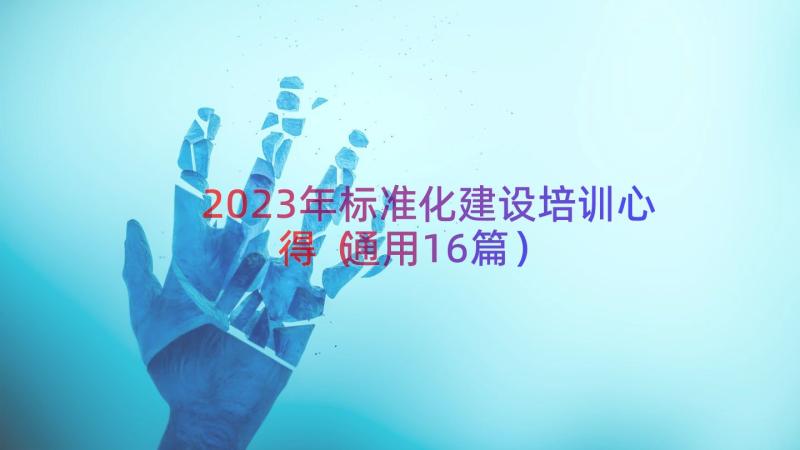 2023年标准化建设培训心得（通用16篇）