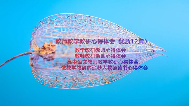 教师教学教研心得体会（优质12篇）