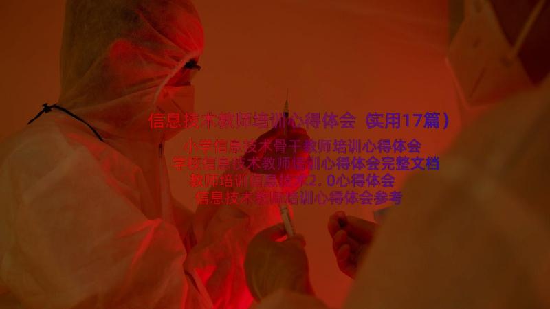 信息技术教师培训心得体会（实用17篇）