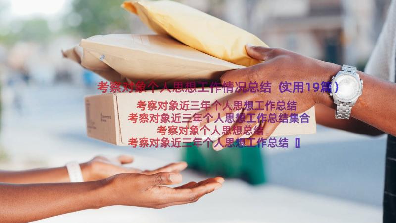 考察对象个人思想工作情况总结（实用19篇）