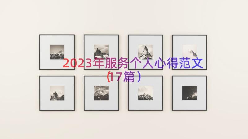 2023年服务个人心得范文（17篇）