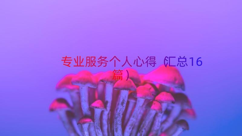 专业服务个人心得（汇总16篇）