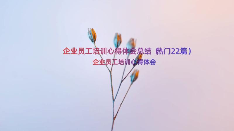 企业员工培训心得体会总结（热门22篇）