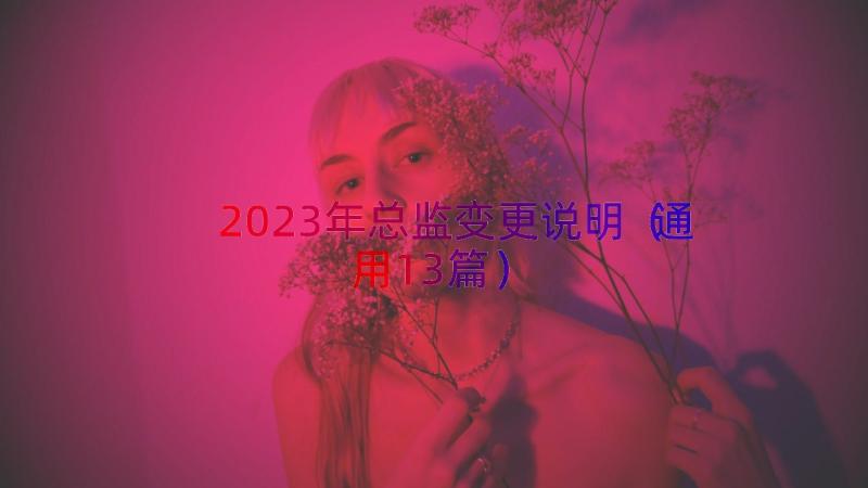 2023年总监变更说明（通用13篇）